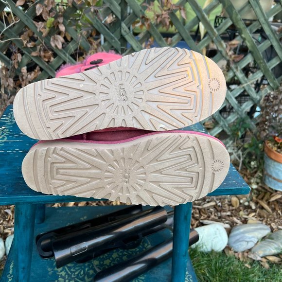 UGG Bailey Button Shearling Below Knee Fuschia Boots, 10, Button up sides, NWOB - Picture 3 of 13